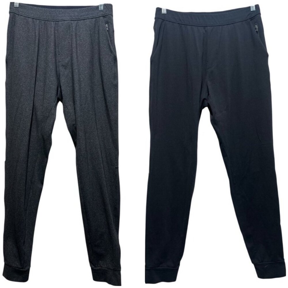 Public Rec Set of 2 Pants Men Sz 32 Black Gray All Day Joggers Athleisure Office